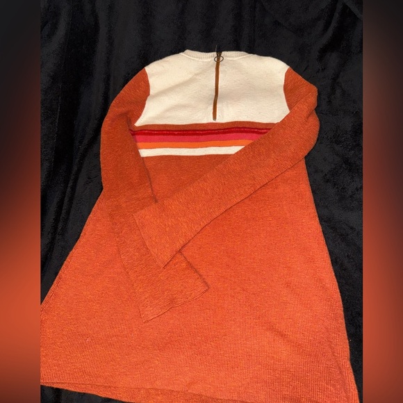 Free People Womens Colorblock Sweater Dress Orange Size medium Preloved - Picture 9 of 14